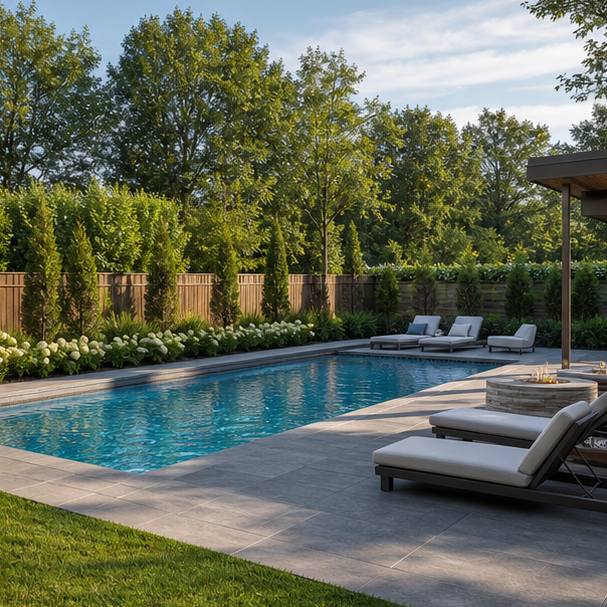 Rectangular Pool Ideas wide view
