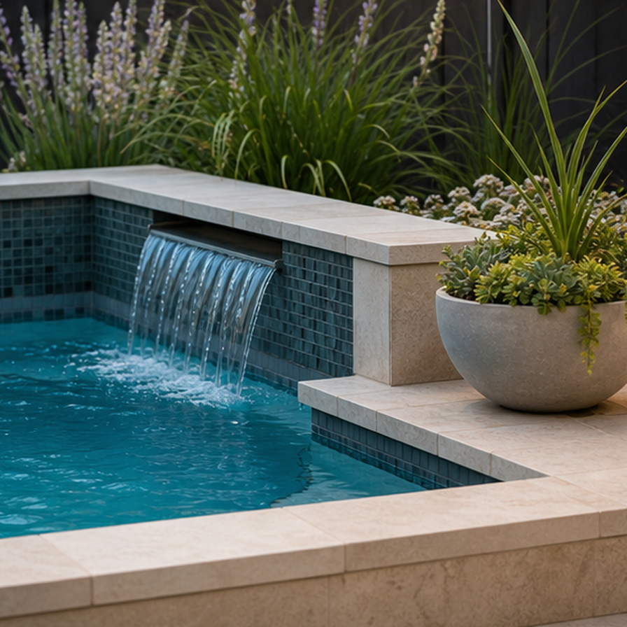 Small Pool Ideas planting and material detail
