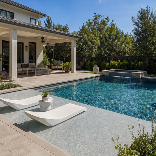 Tanning Ledge Pool Ideas backyard setting