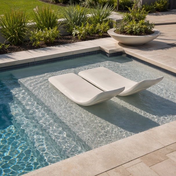 Tanning Ledge Pool Ideas water edge detail