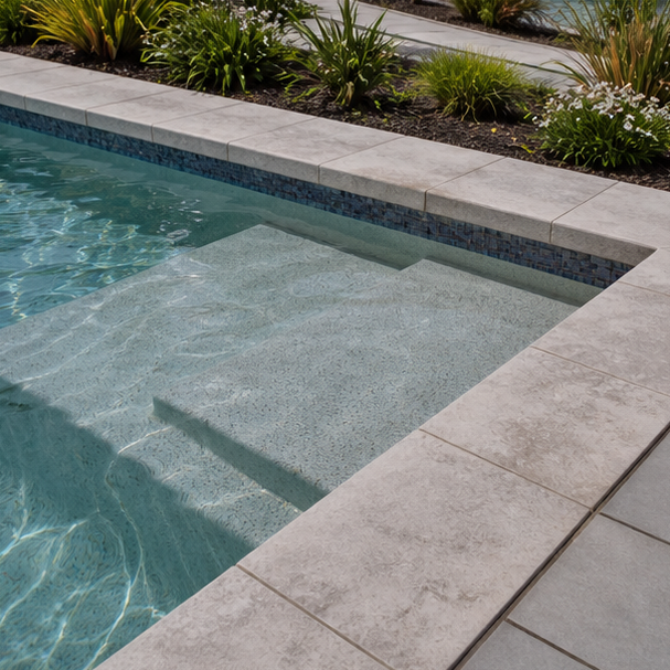 Tanning Ledge Pool Ideas waterline detail