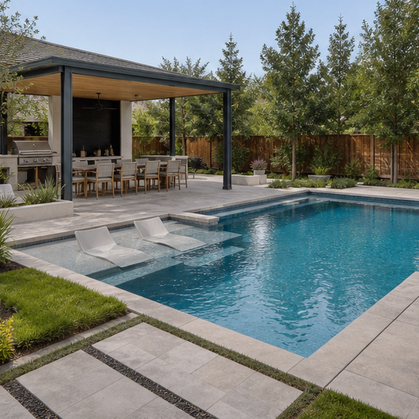 Tanning Ledge Pool Ideas wide view