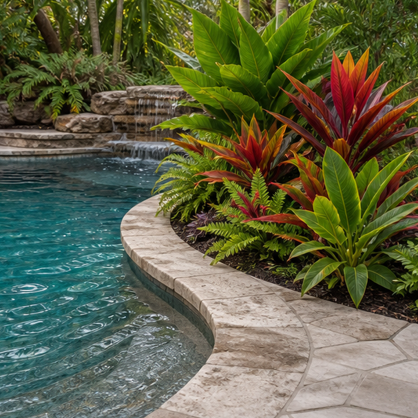 Tropical Pool Ideas materials and planting