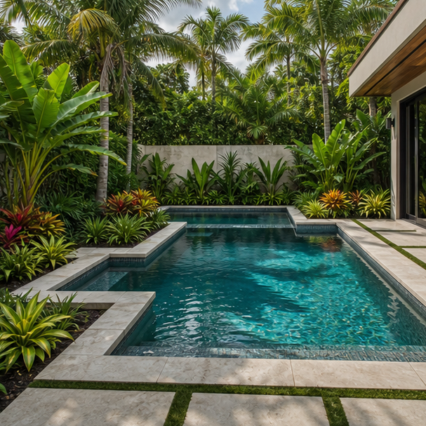 Tropical Pool Ideas modern lines