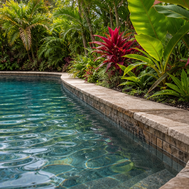 Tropical Pool Ideas waterline detail